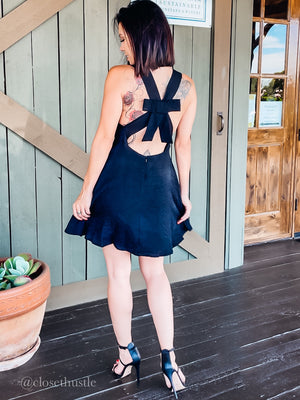 Black Sleeveless Midi Dress with side slit