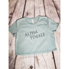 Alpha Female Crop T-Shirt - Small / Dusty Blue - Tops