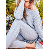 Cable Knit Lounge Set - Small / Heather Grey - Sets