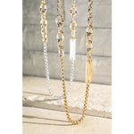 Chain Necklace with Bar Pendant - Jewelry