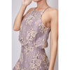 Floral Lace Ruffled Dress - Small / Grey - Dresses