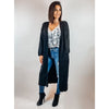 Fuzzy Knit Open Front Duster Cardigan - Sweaters