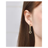 Hanging Chain Earrings With Roman Numerals - Gold - Jewelry
