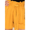 High Waisted Paperbag Shorts - Small / Mustard - Bottoms