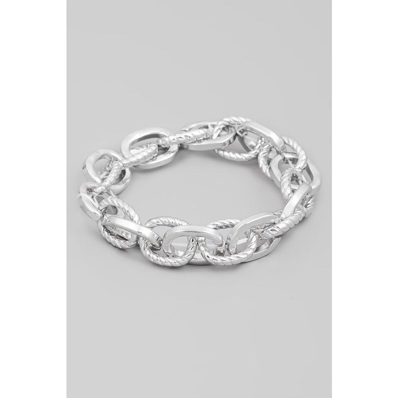 Interlock Twist Chain Bracelet - Silver - Jewelry