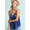 Lace Trim Silky Camisole - Tops