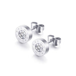 LOVE Titanium Steel Stud Earrings - Silver - Jewelry