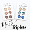 Marble Triplet Stud Earring Set - Accessories