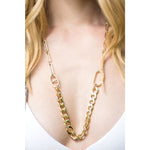 Mixed Long Chain Necklace - Gold - Jewelry