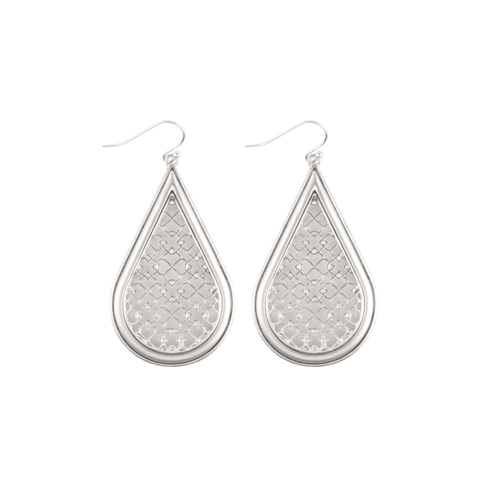 Moroccan Filigree Teardrop Earrings - Silver - Jewelry