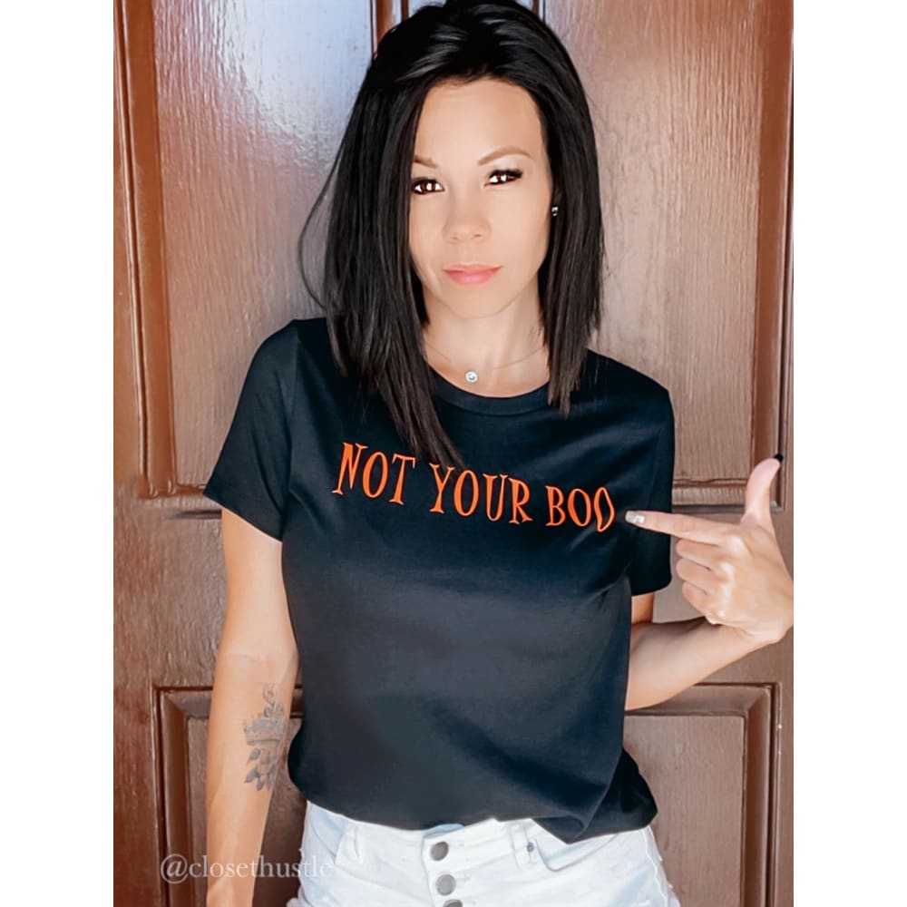 Not Your Boo Graphic Tee - Small / Black - Tops