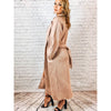 Solid Suede Trench Coat - Outerwear