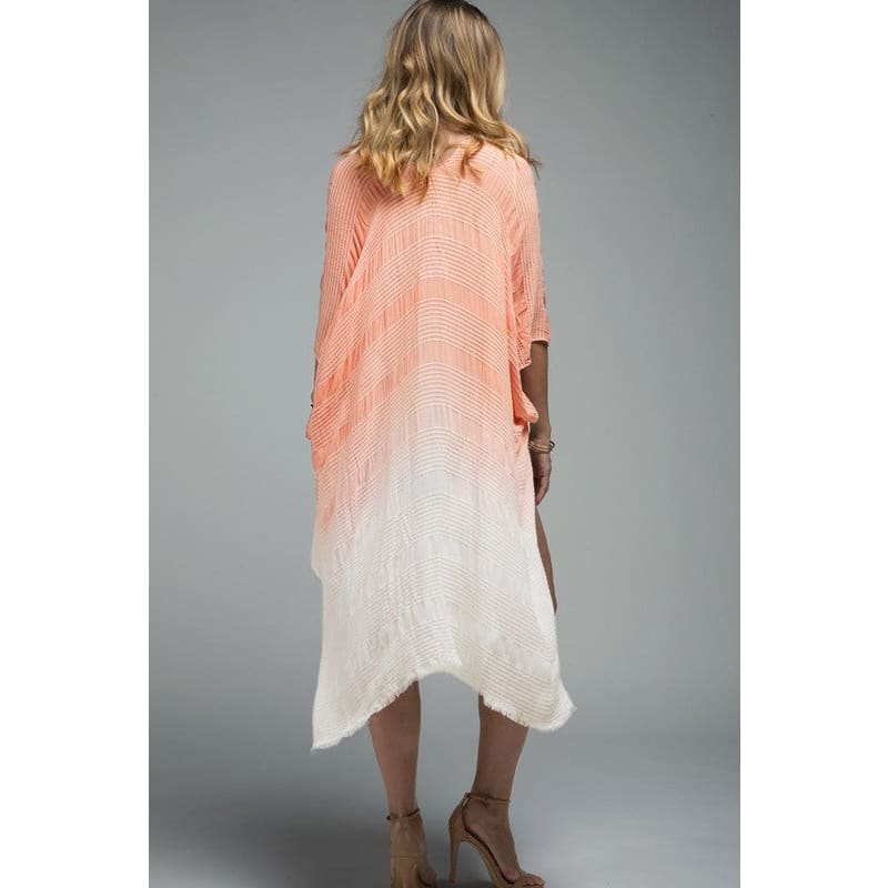 Wispy Ombre Kimono - One Size / Coral - Outerwear